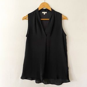 ALEX & LILI Size Small Black Sleeveless V-neck Tunic Top Lightweight Flowy